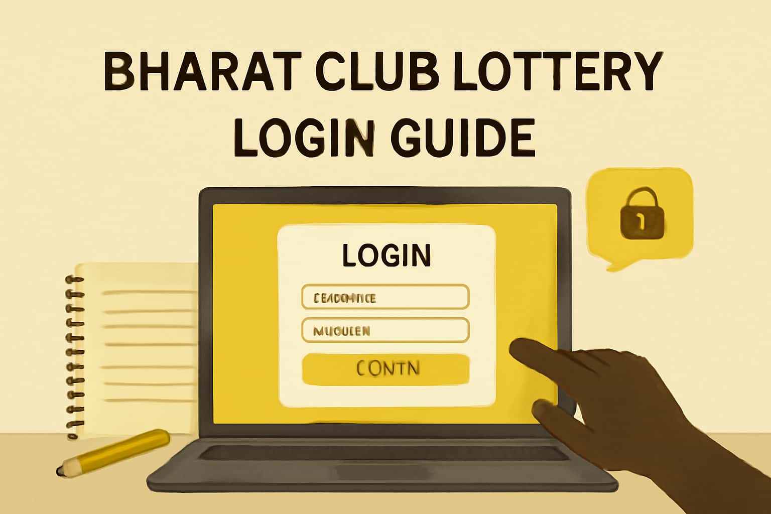 An informative scene visualizing the Bharat Club Lottery Login Guide.