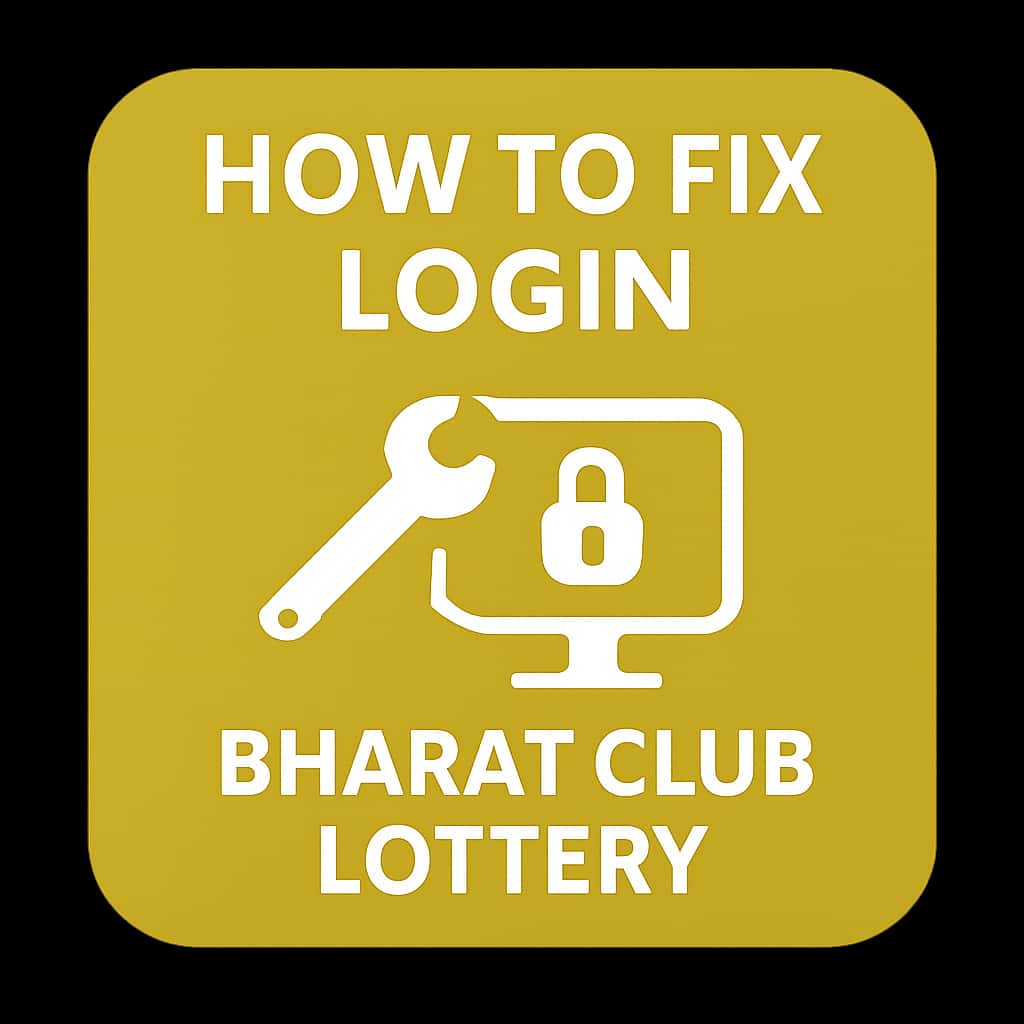 An icon depicting troubleshooting for Bharat Club Lottery login.